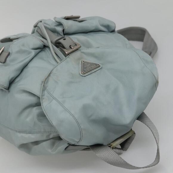 PRADA Backpack Nylon Light Blue Silver - Picture 6 of 13